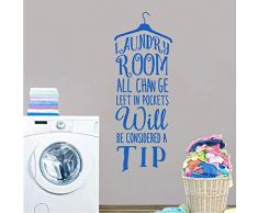 3D Stickers Muraux Buanderie Vêtements Rack Citation Vinyle Mur Autocollant Mural Art Decal Filles Salle De Lavage Chambre Décor À La Maison Affiche 42 * 113 Cm