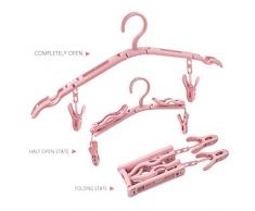 SELUXU Portables cintres pliants vêtements de séchage Rack Voyage Grande capacité antidérapant avec Clips de Suspension