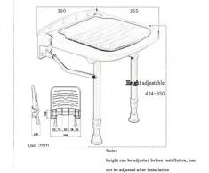 ROSSLBF Pliant Mural Salle de Bains Tabouret Vieillard antidérapante Tabouret de Bain Femmes Enceintes Chaise de Douche Pliante Accueil Banc Chaussures (Color : Gray)
