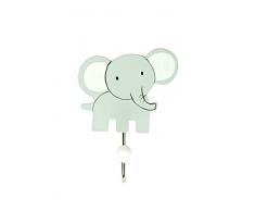 Mousehouse Gifts Porte Manteaux Mural en Bois éléphant Gris pour Une Chambre denfants ou de bébés
