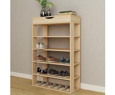 SogesHome 75x 24 x 94 cm Range-Chaussures 5 Tablettes avec tiroirs, étagère de Rangement pour Chaussures en Bois,Millennium Oak, L24-MP-SH