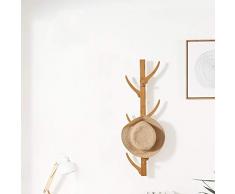 LSGD 6 Crochets Mural Bambou Branche Porte-Manteau Crochet Porte-Manteau Mural