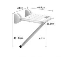 MKJYDM Salle de Bain siège Mural Salle de Douche Porte Usure Chaussures maternité Dressing vestiaire Pliant Tabouret de Bain (Couleur : Blanc, Taille : 40cm*40.5cm)