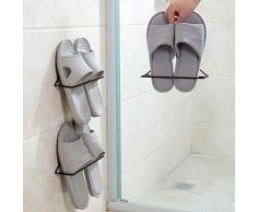 Konesky Chaussures Rack Étagère À Chaussure Étagère Murale Étagère Suspendue en Métal Ménage Organisateur De Stockage Size 2 Pack