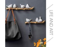 Porte Manteaux Montage mural Manteau Oiseaux Rack Sur branche d'arbre cintre for les manteaux chapeaux clés Serviettes Vêtements Stockage Hanger Résine Portemanteau Crochet Mural Patères