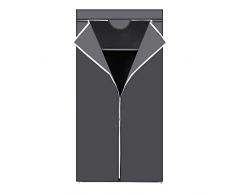 SONGMICS Armoire en Tissu, Penderie Pliante avec Tringle de Suspension, Dressing Simple, Organiseur pour Jouets, Chaussures, Sacs, Salon, Chambre, Vestiaire, 75 x 45 x 160 cm, Gris RYG83GY