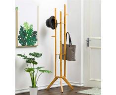 MLXG Bois Massif Porte Manteau, Moderne Stand d’Arbre Porte Manteau Etagere avec des Crochets et tablettes de Rangement à 3 Couches, Multifonctionnel Autoportant Minimaliste-C 167x45cm(66x18inch)