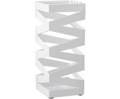 CXHMY Porte-parapluies Porte-parapluies Support métallique Libre, pour Cannes/bâtons de Marche, avec égouttoir / 4 Crochets (Couleur: Blanc)