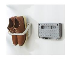 LJHA Support de rangement mural de pantoufle de bâton de ménage pliable en plastique de support de chaussure Meubles à chaussures (Couleur : Blue)