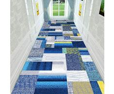 Tapis Long, Motif Géométrique Moderne, Tissu Décoratif en Tissu Composite, Tapis de Salon, Couloir de La Chambre à Coucher - Multi-Taille, Facultatif, Bleu (Taille : 0.8 * 7m/31.49 * 275.59in)