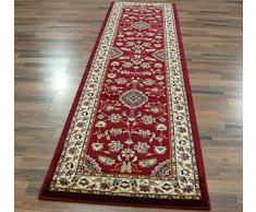 Grand et long tapis persan classique oriental style floral Rouge 60 x 230 cm