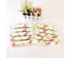 OUNONA Cintre en Bois Pastorale Vêtements Velvet Hanger Séchoir Rack 5 Pièces (Couleur Mixte)
