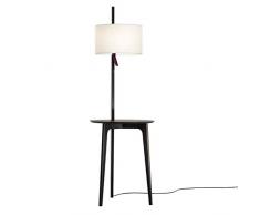 CARLA-Lampadaire guéridon Chêne/Textile H145cm Blanc Carpyen - designé par Gabriel Teixido