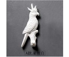 CUPWENH Mur De Fer De Créatif Support Mural Perroquet Crochet de décoration Murale en résine Naturelle Design de Mur Rural