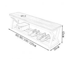 Tabourets Banc, banc table de jardin en bois massif, salle de sport en fer forgé, étagère à vêtements, vestiaire, banc couloir, porte de jardin, siège de jardin ( Color : B , Size : 80*30*45cm )