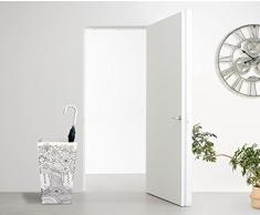 Mobili Rebecca® Parapluie Rangement Porte Parapluies Métal Blanc Noir Style Moderne Entrée Décor Maison (Cod. RE6016)