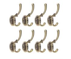 KTOL Rustique Porte-Manteau Murale Max 15lb, 8 Pack Portemanteau Murale Alliage De Zinc Perroquet Imperméable Patère Crochets Murale Foyer Porte Serviette pour Couloir Salle De Bains Cuisine-Bronze B