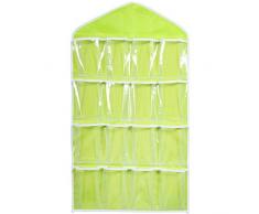 Vovotrade 16 Poches Suspendues Sacs Chaussettes Soutien-gorge Sous-vêtements Rack Cintre Stockage Organisateur Clair (Vert)