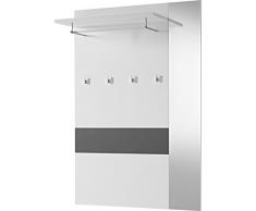 Vestiaire entrée coloris anthracite/blanc, 100 x 149 x 26 cm -PEGANE-