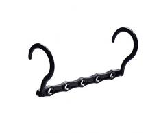 TTYAC Organisateur de vêtements Cintre Pant Rack Étagères Rack de Stockage de vêtements Cintres en Plastique Cintres Multifonctionnel Armoire Space Saver, Noir, États-Unis