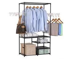 WOLTU SR0028 Penderie à vêtement ,Portant à vêtements Porte-manteau vêtements rack, 87x44x158cm,Noir