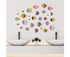 Stickers muraux dessins animés d'animaux de la mer chambre chambre décoration de chevet décoration murale penderie carrelage autocollants petits poissons stickers muraux