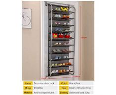 ZTMN Porte-Chaussures arrière à 10 Couches, Armoire à Chaussures Murale Simple, Armoire de Rangement en Maille Respirante, étagères de Rangement en résille, Meuble de Salon (Couleur: Noir)