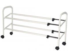 H & L Russel Ltd Étagère à chaussures extensible sur roulettes 2 niveaux Métal