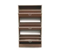 Galileo Casa Home Meuble à Chaussures à 3 Tiroirs Mdf Gris-63 x 24 x 115 cm