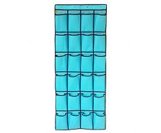 Vectri Mural Sac Suspendu de Rangement Organisateurs ,Sac de Rangement Dessus de porte à 24 Compartiments à Chaussures (Bleu clair)