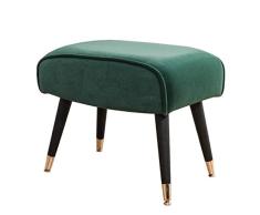 XU FENG Lumière de au Pied Tabouret Ottoman Repose-Pied épais éponge métallique Pied Respirant Moderne Nordic Style Chaussures Velours Banc for Salon, Chambre et Bureau (Couleur : Vert)