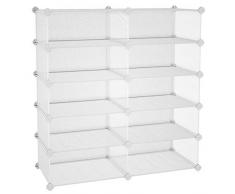 SONGMICS 10 Étagère à Chaussures, Cubes en Maille Métallique, DIY Rangement dans la Chambre, Entrée, Organiseur pour Jouets, Blanche LPL25W
