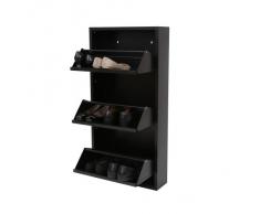 Premier Housewares 2401966 Meuble à Chaussures de 3 Tiroirs en Métal Noir