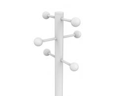 Unillux Access Portemanteau sur pied 6 Patères avec Porte-parapluies et Egouttoir 175 x 34 cm Bois/Blanc