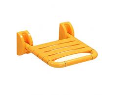 ROSSLBF Pliante Douche Siège mural Tabouret Anti-Slip de bain Main courante, Chaise murale Tabouret de bain Changement Banc de chaussures (Color : Yellow)