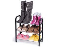 ArtMoon Calgary Étagère Chaussures 3 Couches Noir / Gris Metal / Plastique 41.7X19X44cm