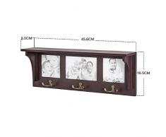 AHDECOR Penderie mural Portemanteau Étagère murale Porte-manteau salle de bain Meuble d’entrée,Expresso marron