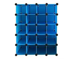 Lonlier Armoire Penderie Modulable cube rangement plastique 20 pcs DIY avec porte pour Vêtements Chaussures Jouets Livres Bibelots