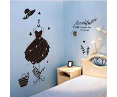 jemdshen Garde-Robe De La Nouvelle Déesse pour Dame Vêtements De Mode pour Vestiaire Vestiaire Armoire À Chaussures Autocollant Mural Amovible