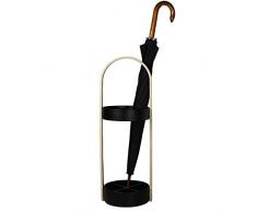 WJS Porte-Parapluie en Bois, Support de Rangement dentrée de Couloir Simple, portatif avec égouttoir Fixe 26.8x8.7in (Couleur : Noir)