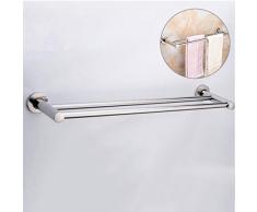 HuaForCity Porte Serviette Mural 2 Arms Barres Porte-Vêtements Sèche Serviettes Salle De Bains ou Cuisine Acier Inoxydable Organisateur Rack Cintre Titulaire 40cm