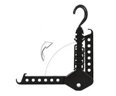 camellia® Cintre Rack Vêtements Space Saver Cintre Pliant Multifonctionnel Magic Rack pour Organisateur de Garde-Robe (Noir)