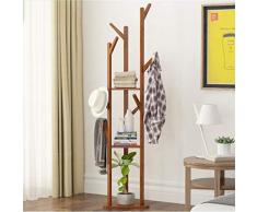 Portemanteau vertical Porte-manteau 2 en 1 porte-manteaux porte-manteaux cintre double branche avec 8 crochets niveau réglable Porte manteau