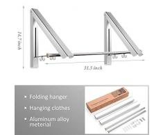 Lwd pliable Cintre mural rétractable Vêtements Rack, Aluminium, installation facile pour le salon/salle de bain/chambre à coucher/bureau pour gagner de l'espace