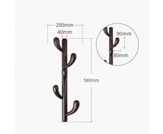 Porte-Manteau Mural avec Branche d'arbre, Design 5/8 Crochets en Bois, Organisateur Suspendu pour Manteaux, Chapeaux, Foulards, vêtements et Sacs à Main - Couleur Noyer (Color : 5 Hooks)
