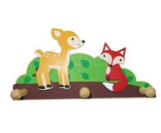 Porte-manteaux 22998 Inware - Animaux de la forêt - En bois - Pour enfants