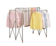 YANG Séchoirs pour cintres Airer en Acier Inoxydable Séchoir au Sol Rabattable télescopique épaissir Balcon extérieur Suspendu vêtements Rack vêtements Rack