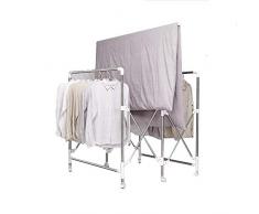 YANG Séchoirs pour cintres Airer Séchoirs pliants Xtype en Acier Inoxydable télescopiques au Sol Cintres intérieurs et extérieurs pour portemanteaux Grande capacité Rack de vêtements