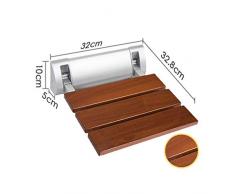 TLMY Porte de Salle de Douche, Porte-Tabouret Pliant Mural Salle de Bain Portant des Chaussures Salle de maternité siège de vestiaire Chaise de Douche (Couleur : Bois Couleur, Taille : 32.8cm*32cm)