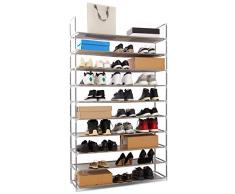 Meerveil Etagère à Chaussures Armoire à Chaussures Porte-Chaussures en Metal pour 50 Paires de Chaussures Organiseur à Chaussures pour Salon Entrée (Gris, 10 Couches)